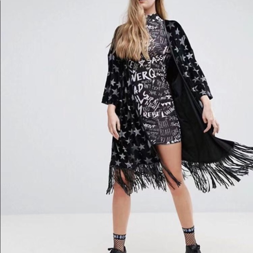 Tassel Fringe Kimono top NWT